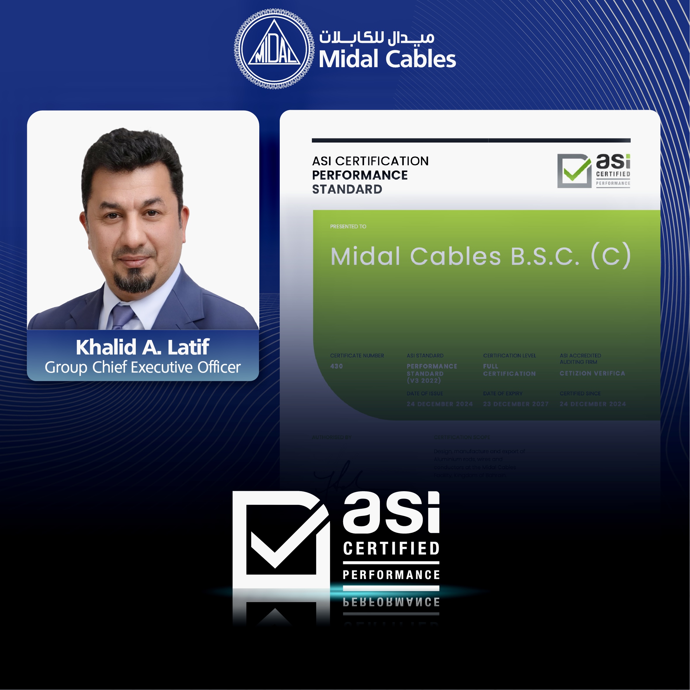 Proudly Achieving ASI Performance Standard V3 Certification