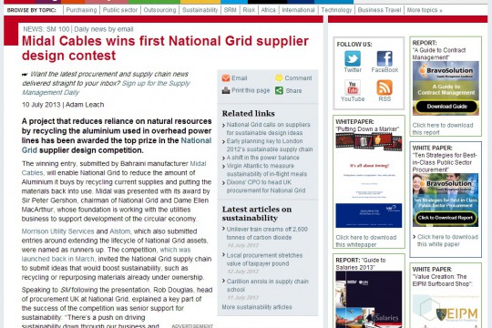 Midal Cables wins first National Grid supplier design contest